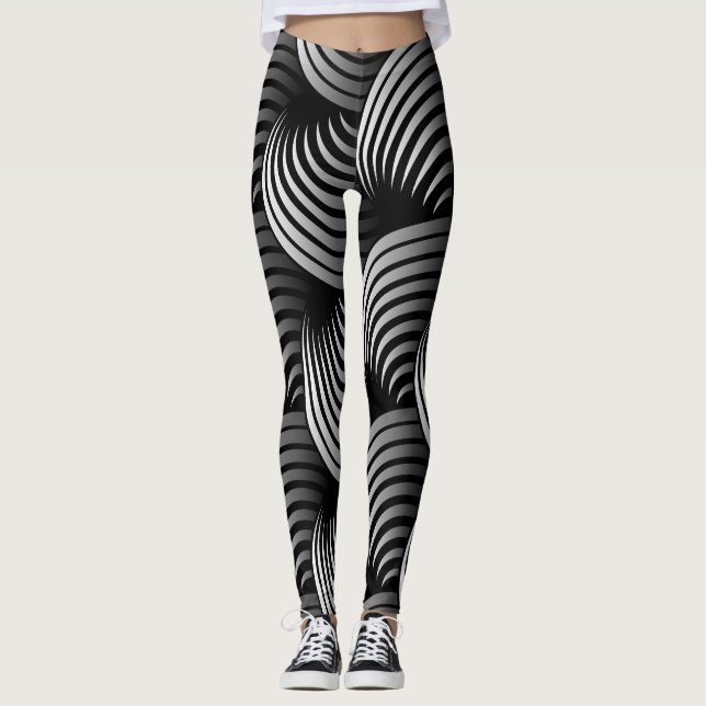 Leggings Medio blanco girando sobre fondo negro (Anverso)