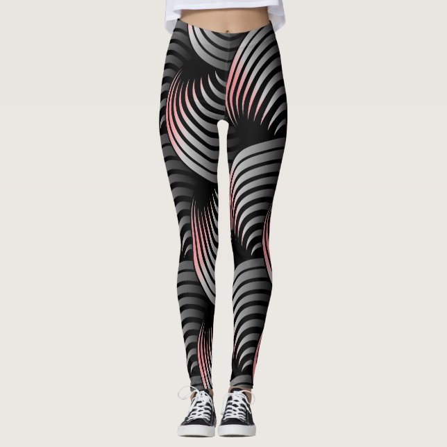 Leggings Medio blanco girando sobre fondo negro (Anverso)