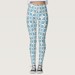 Leggings Mediterranean Floral Tile