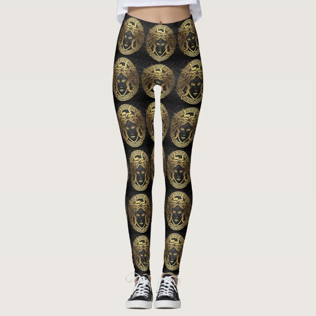 Leggings Medusa Dorada Abstracta (Anverso)