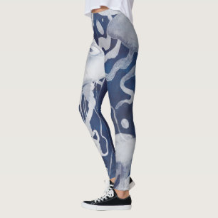 Leggings Medusas en fondo azul marino