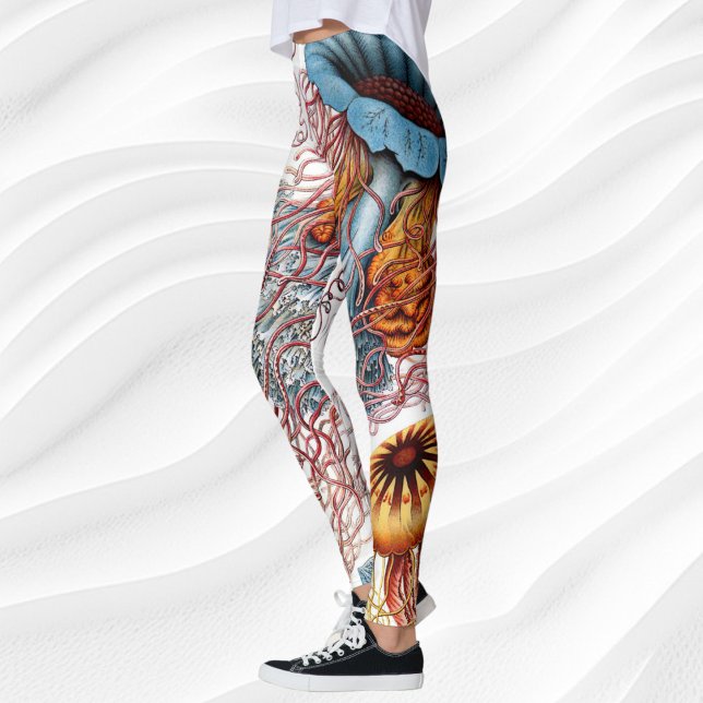 Leggings Medusas vintage de Ernst Haeckel, Discomedusae (Vintage Jellyfish by Ernst Haeckel, Discomedusae Leggings)