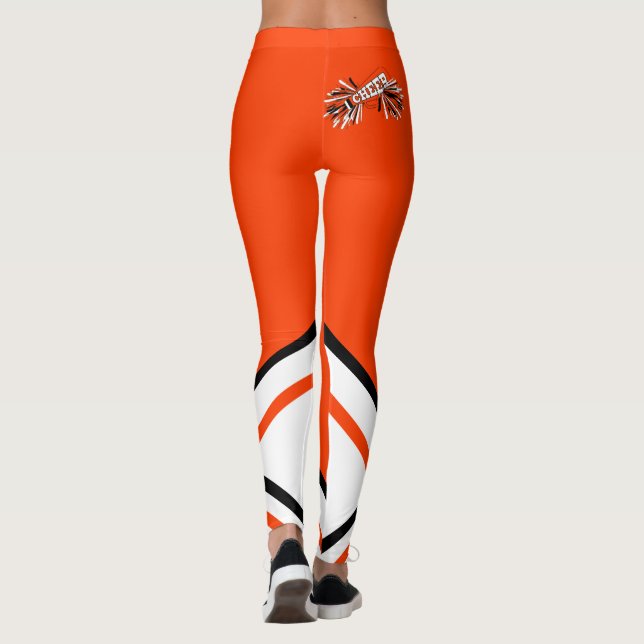 Leggings Megáfono del naranja, blanco y negro de la (Reverso)