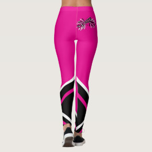 Leggings Megáfono del rosa fuerte, blanco y negro de la