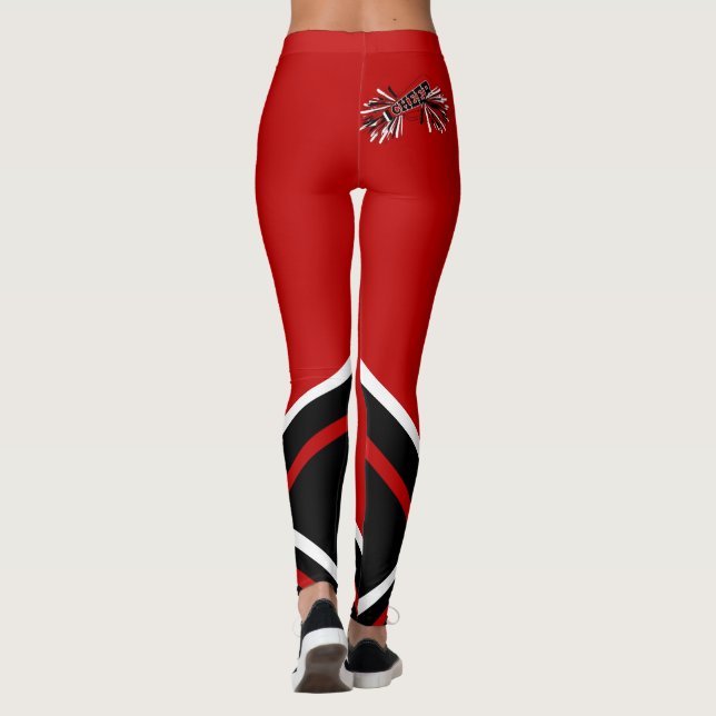 Leggings Megáfono rojo oscuro, blanco y negro de la (Reverso)