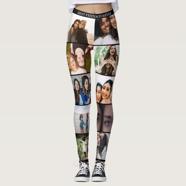 Leggings Mejor Collage de fotos de Personalizado amigo cree (Anverso)