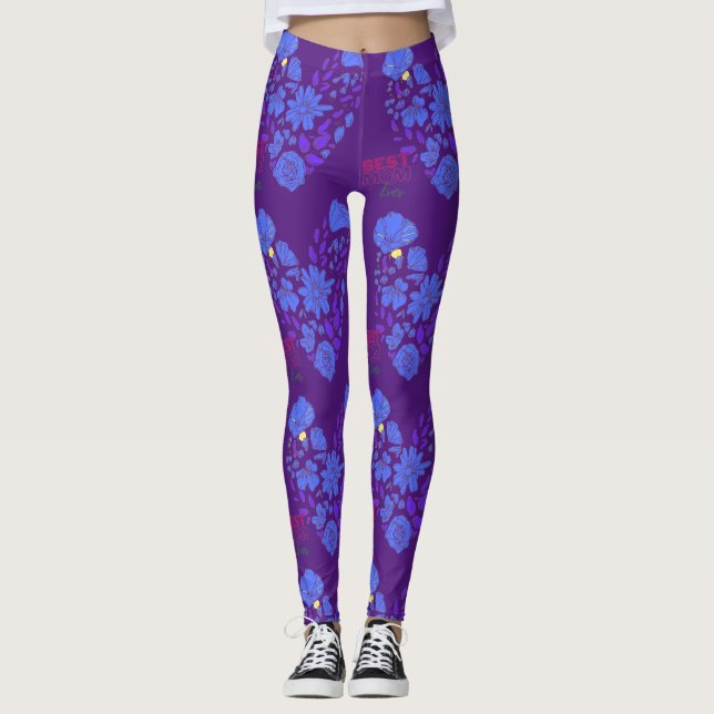 Leggings mejor mamá nunca morado (Anverso)