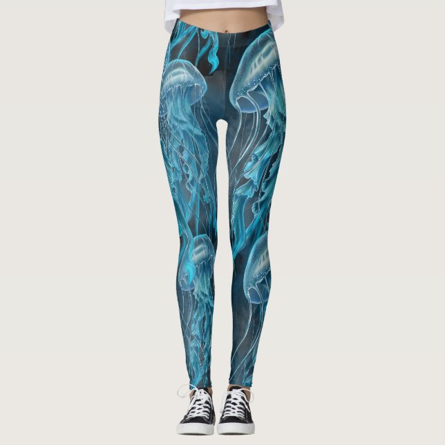 Leggings Melancolía azul y negra (Anverso)