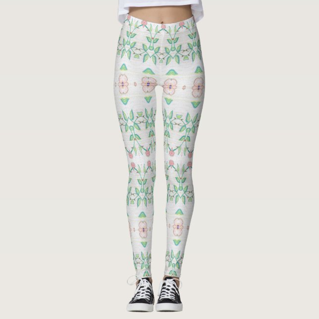 Leggings Melocotón Rosa y Verde (Anverso)