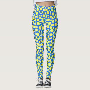 Leggings Melocotones amarillos en un fondo azul cielo