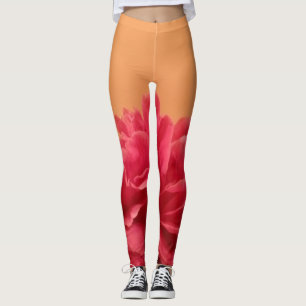Leggings Melon Naranja Floral rosa caliente