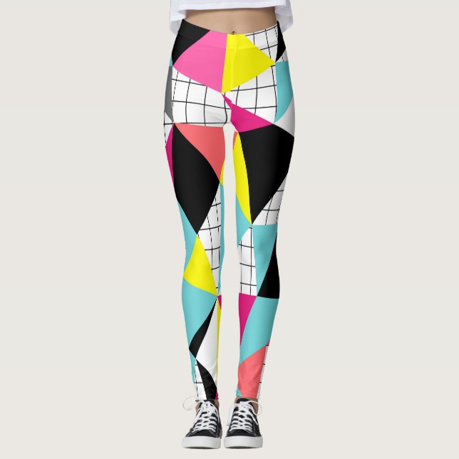 Leggings Memphis, formas geométricas (Anverso)