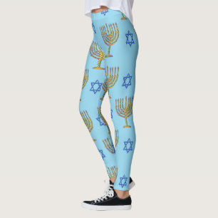 Leggings Menorahs mosaicos + estrellas