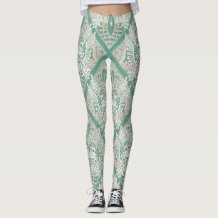 Leggings menta de encaje de ave de amor
