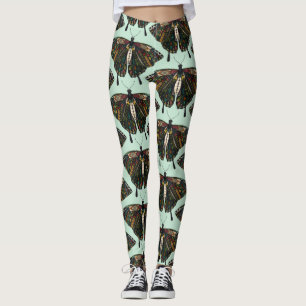Leggings menta de mariposa de cola torta
