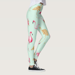 Leggings Menta del verano del flamenco, rosa, y leggi del