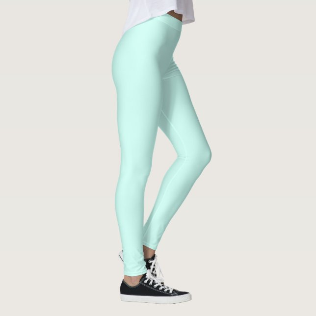Leggings menta verde de cameo sólido turquesa suave (Derecha)