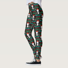 Leggings Meowy Catmas Navidades Santa Cat Un suéter fea