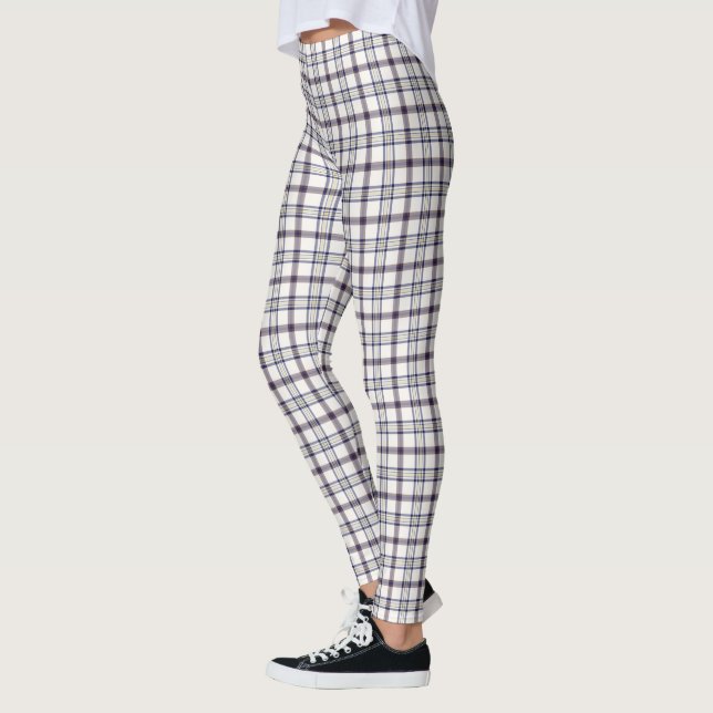 Leggings Merino White and Blue Zodiac Plaid (Izquierda)