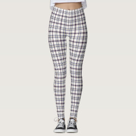 Leggings Merino White and Blue Zodiac Plaid