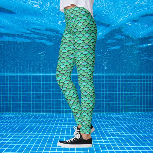 Leggings Mermaid Scales Turquoise Green Pattern (Subido por el creador)