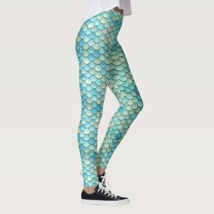 Leggings Mermaid Tail Scales Beach Ocean