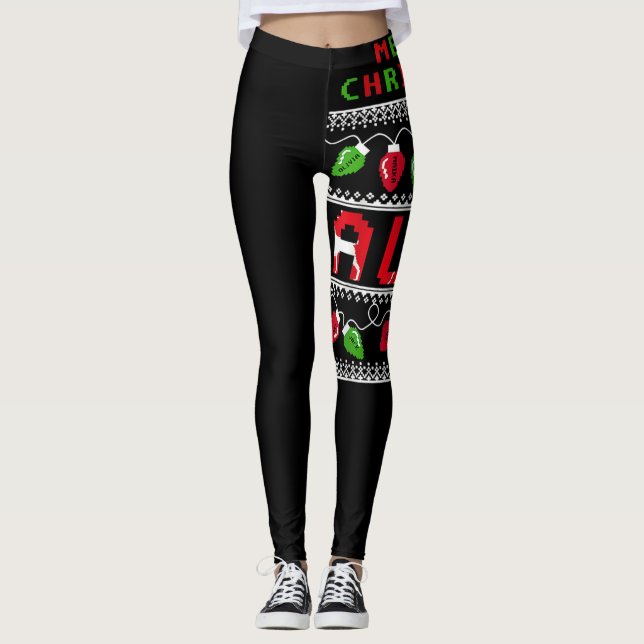 Leggings Merry Christmas Aunt Light Ugly Christmas (Anverso)