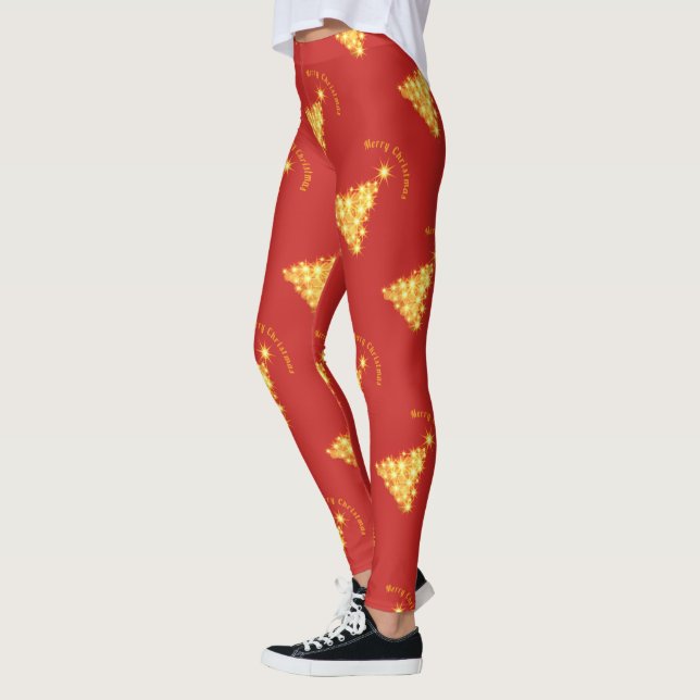 Leggings Merry Christmas Golden Tree Thunder_Cove (Izquierda)