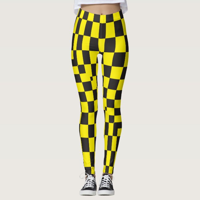 Leggings Mesa de ajedrez amarilla (Anverso)
