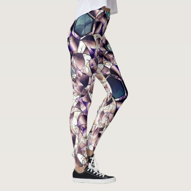 Leggings Messy virtual flower in gradient tones (Derecha)