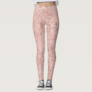 Leggings Metálico de cristal brillante del oro del