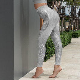 Leggings Metálico personalizado del Purpurina de plata Glam