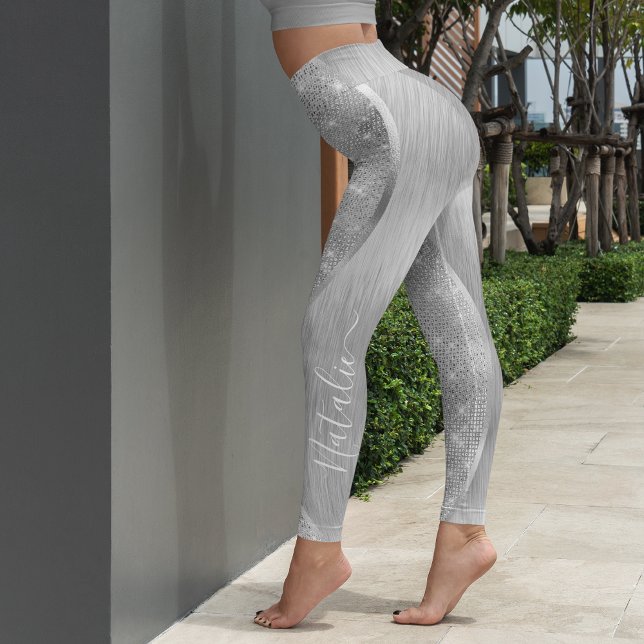 Leggings Metálico personalizado del Purpurina de plata Glam (Subido por el creador)