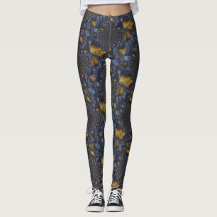 Leggings Metalizado de fundición azul dorada y plateada