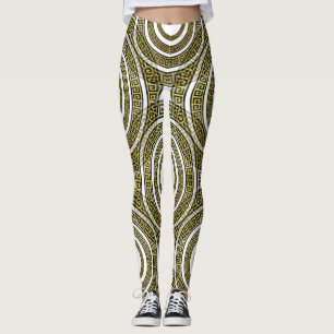 Leggings Metro de clave griega en Artdeco de simetría geomé