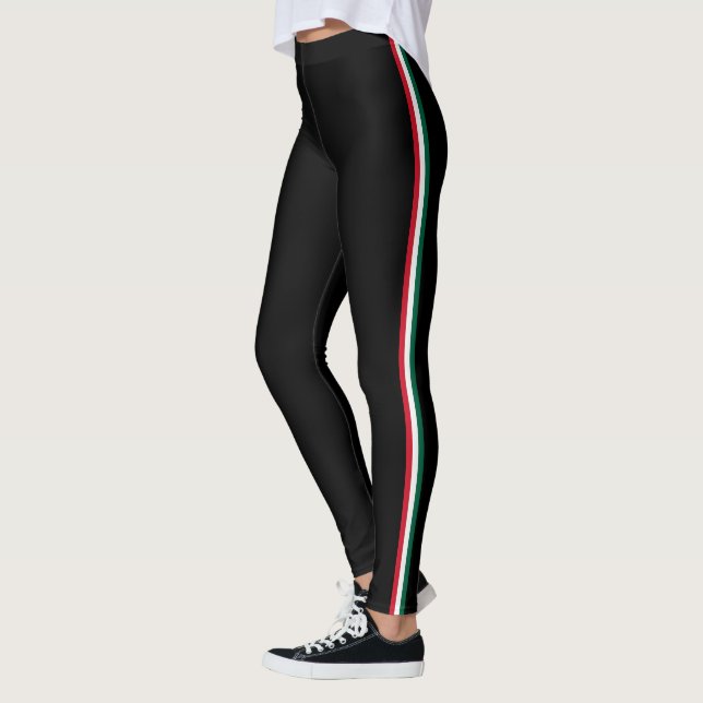 Leggings México: Bandera mexicana corta banda femenina (Izquierda)