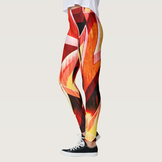 Leggings Mezcla amarillenta con rojo oscuro, fuerte y estra (Izquierda)
