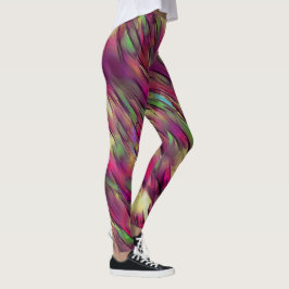 Leggings Mezcla de puntos opacos y cromados verdes y burdeo