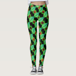 Leggings Mezclar rayas, círculos o hexágono rojizo