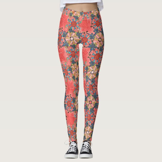 Leggings "Mi corazón en vitral," polainas del estilo por (Anverso)