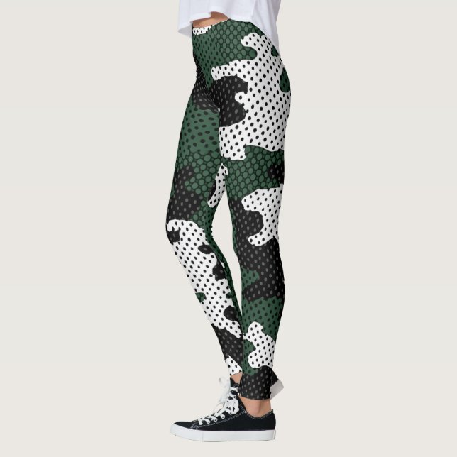 Leggings Michigan Green & White Warrior Camo Printed (Izquierda)