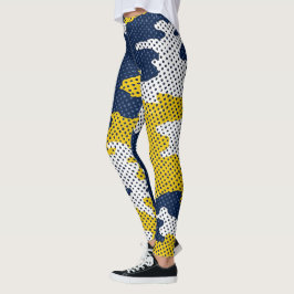 Leggings Michigan Navy & Maize Camo Printed