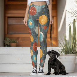 Leggings Mid-Century Modern Atomic Circles