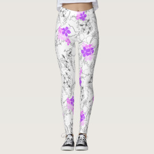Leggings Midnight Garden Hawaii Tropical Floral