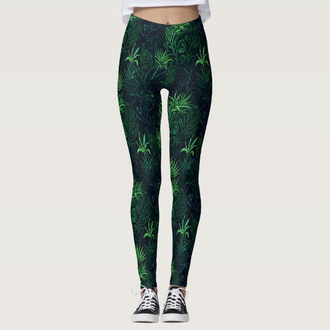 Leggings Midnight Jungle Print (Anverso)