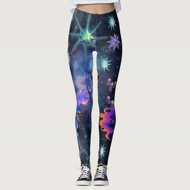 Leggings Mikitiez aquarius galaxia verano resplandor (Anverso)
