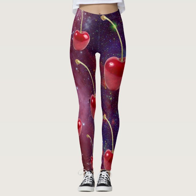 Leggings Mikitiez galaxia roja alegre vegana (Anverso)