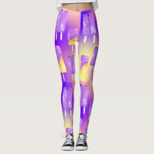 Leggings Mikitiez verano arcoiris púrpura pala de oro