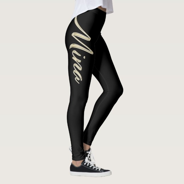 Leggings Mina white gold Handwriting Hose (Derecha)