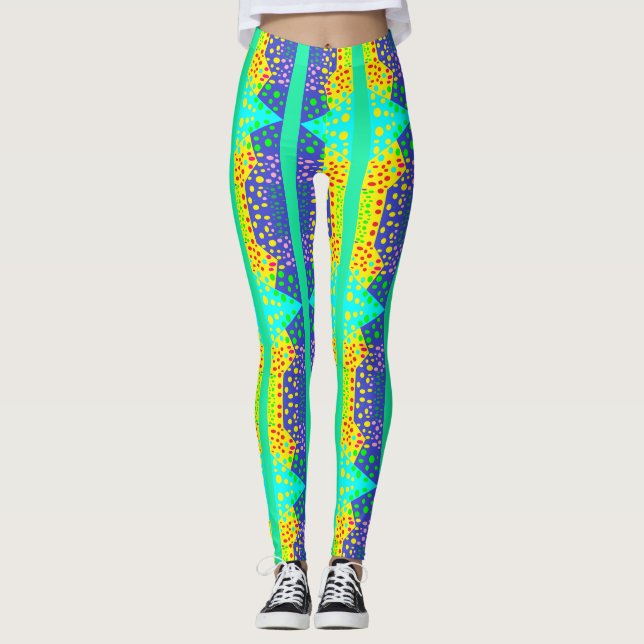 Leggings Mini amarillo azul claro súper sucio con estampado (Anverso)